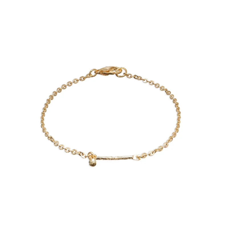 women’s delicate bangles-Gold Plated Twist Bar Bracelet