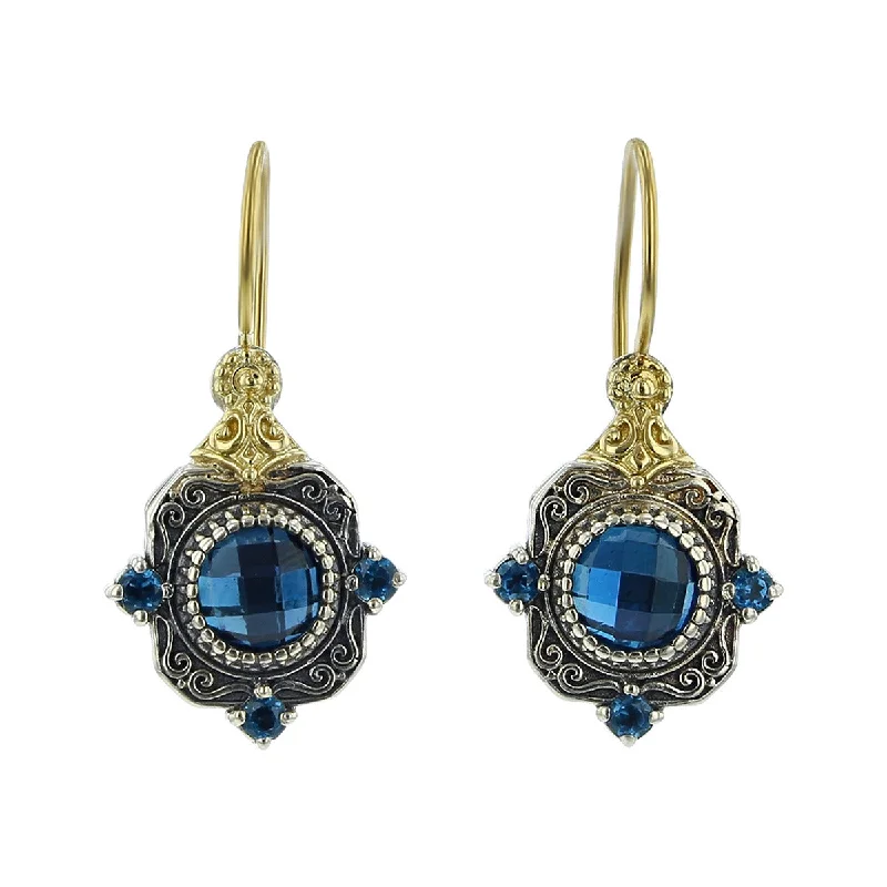 women’s engagement earrings-Konstantino Blue Topaz Drop Earrings