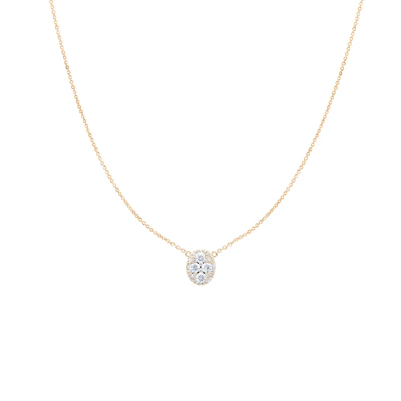 women’s fashionable necklaces-18 Karat Yellow Gold Diamond illusion setting necklace