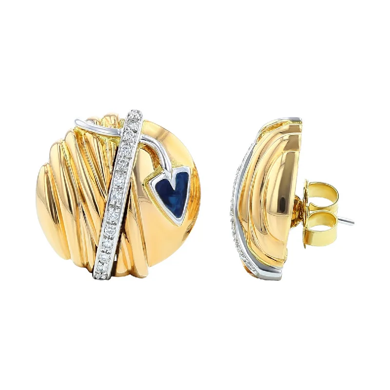 women’s handmade silver earrings-La Nouvelle Bague Diamond and Enamel Earrings