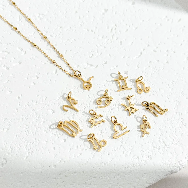 women’s trendy gold necklaces-Dainty Zodiac Gold Necklace