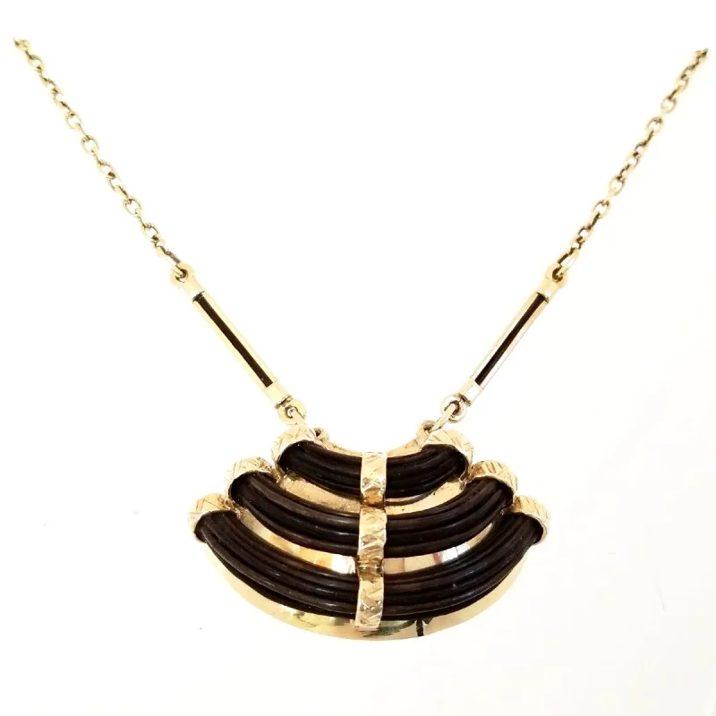 women’s chain necklaces-Curved Elephant Hair Necklace