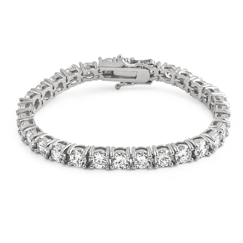 women’s antique gold bangles-.925 Silver 6MM CZ 1 Row Bling Tennis Bracelet