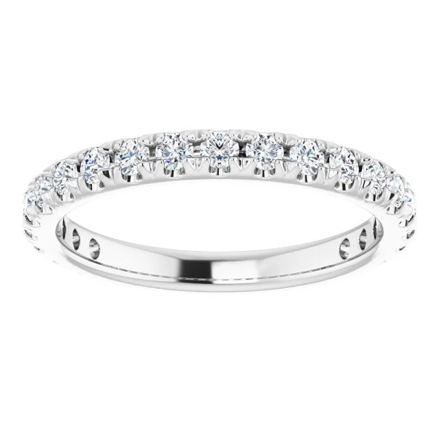 women’s engagement rings with eternity bands-0.62 ct. Round Cut Diamond Comfort Fit Wedding Band