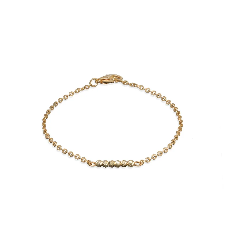 women’s stackable gold bracelets-Gold Plated Bead Chain Bracelet