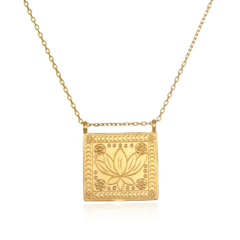 gold necklaces for women-Sacred Commencement Lotus Necklace