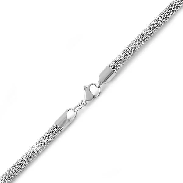 women’s twisted bangles-Popcorn Stainless Steel Bracelet 4MM