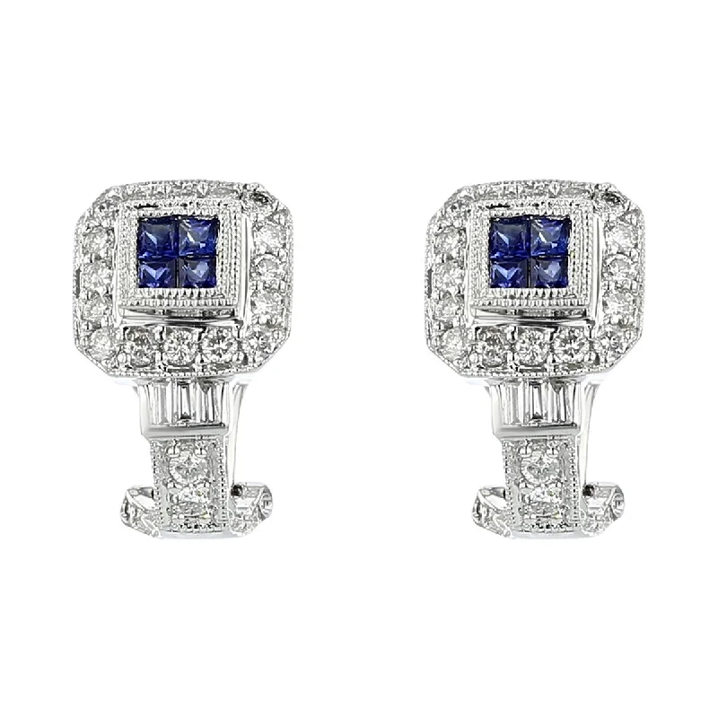 women’s personalized earrings-Konstantino 18K Sapphire and Diamond Earrings