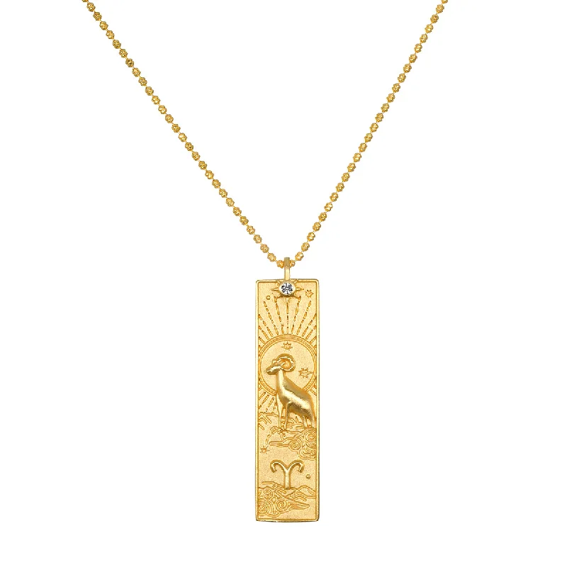 women’s pendant necklaces-Story of Aries Zodiac Necklace