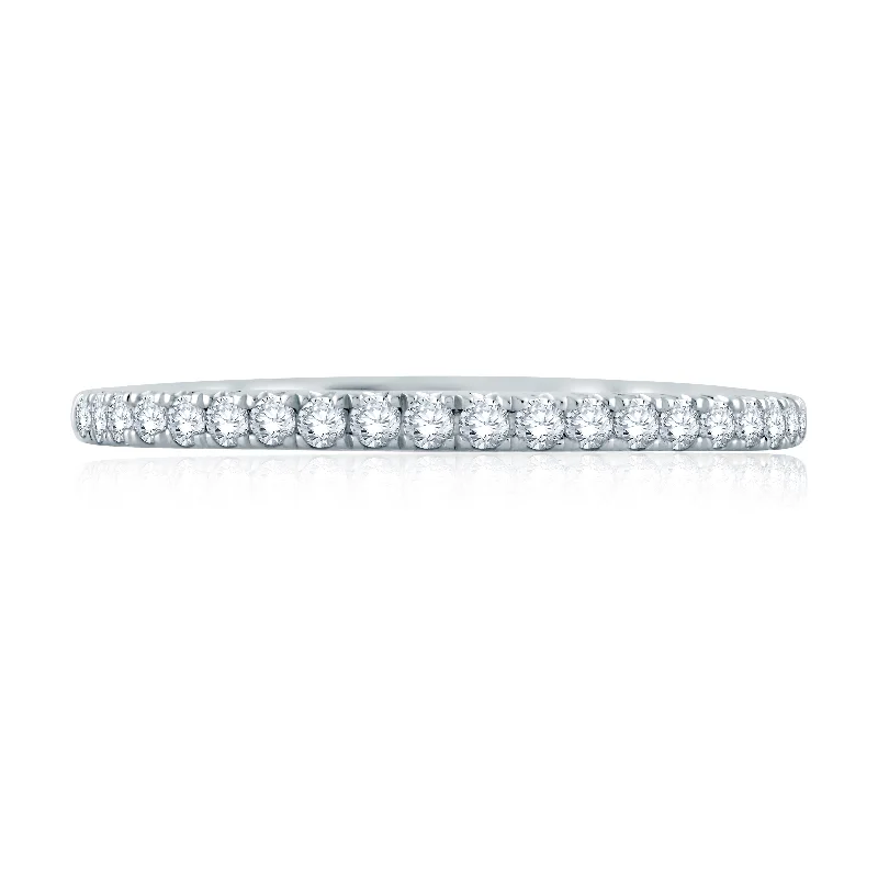 women’s elegant engagement rings-A.Jaffe French Pavé Set Diamond Quilted Wedding Band MR2171Q/24