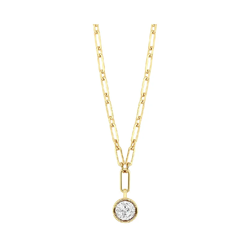 women’s birthstone pendant necklaces-14K Yellow Gold Diamond Paperclip Necklace