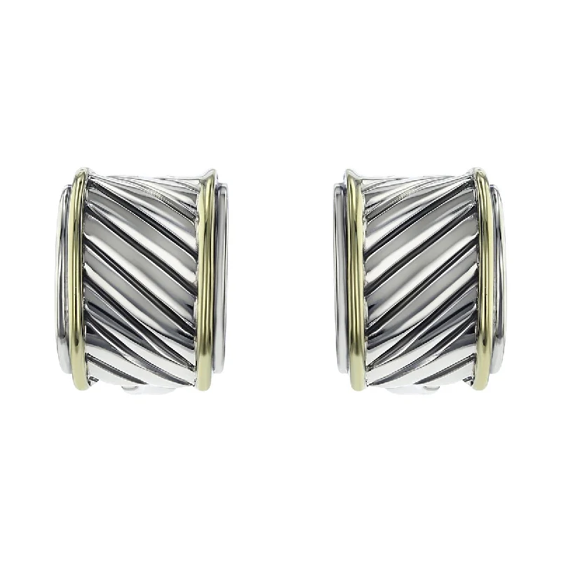 women’s personalized earrings-David Yurman Cable Classics Cigar Band Earrings