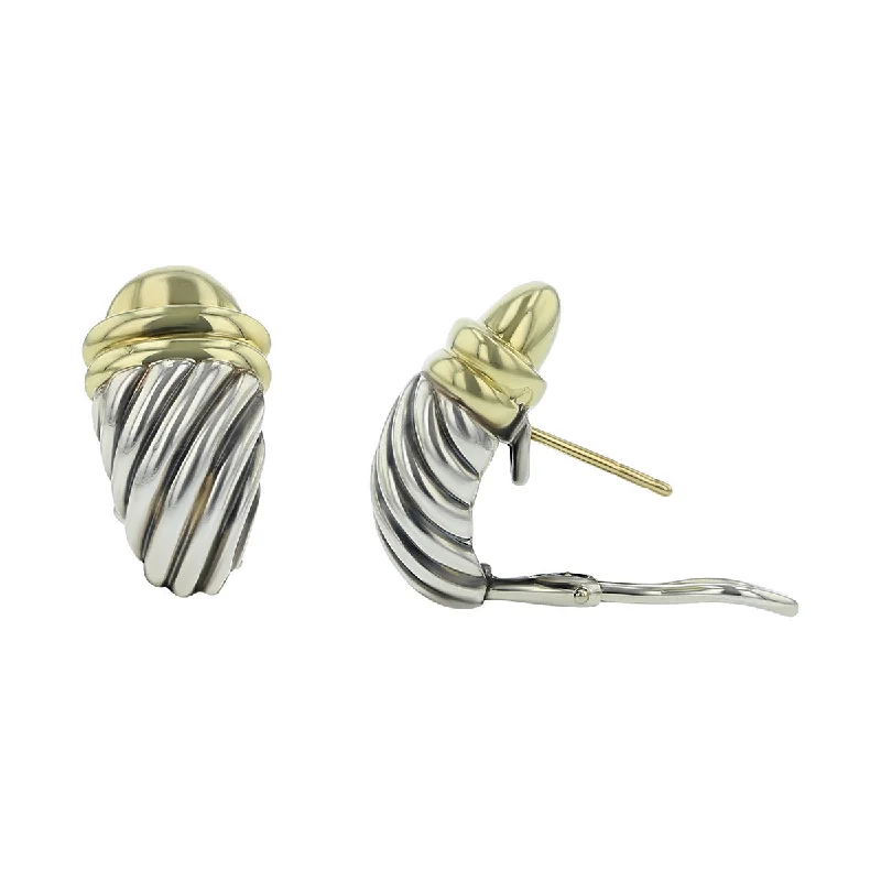 women’s unique earrings-David Yurman Acorn Cable Classic Earrings