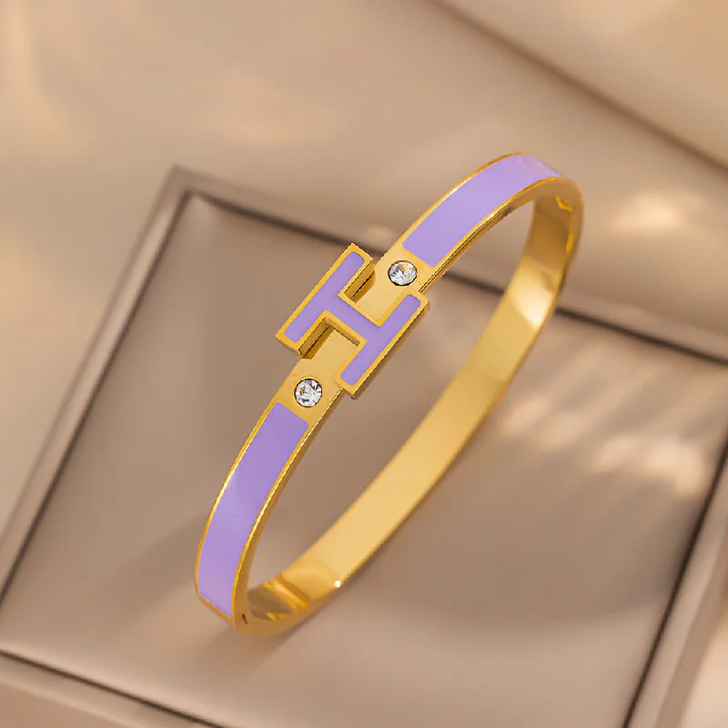 183 Gold Purple H Bracelet