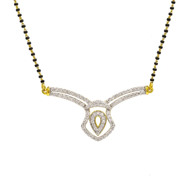 women’s cross necklaces-18K Yellow Gold Diamond Mangalsutra Necklace W/ 0.84ct VS-SI Diamonds