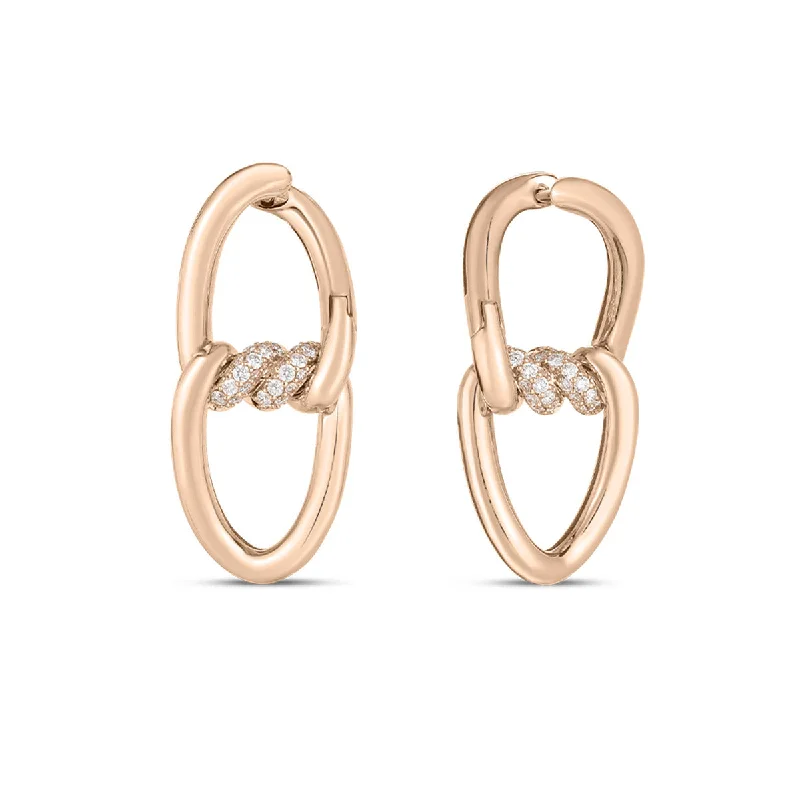 women’s floral earrings-Cialoma 18K Rose Gold Diamond Earrings