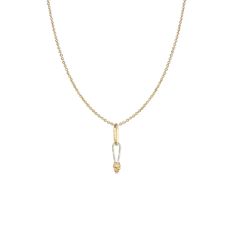 women’s friendship necklaces-Yellow Gold and Sterling Silver Diamond Necklace