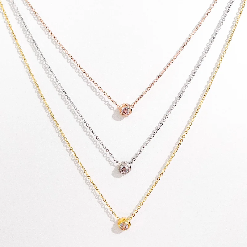 women’s fancy necklaces-Single Gem Necklace