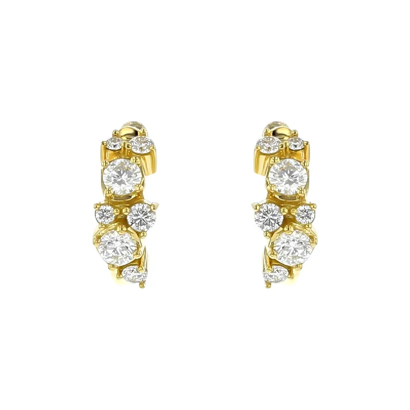 women’s luxury stud earrings-Confetti Diamond Hoop Earrings