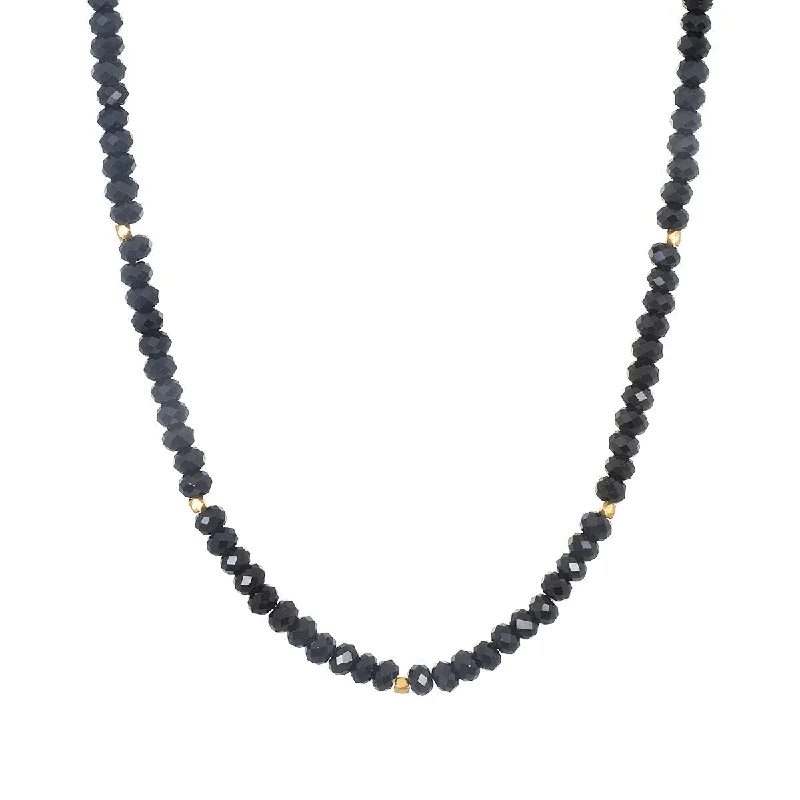 women’s anniversary necklaces-Empowered Being Black Spinel Choker Necklace