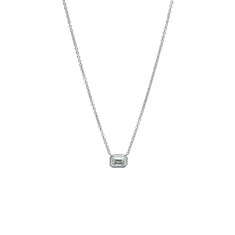 women’s silver pendant necklaces-14 Karat White Gold Diamond Necklace