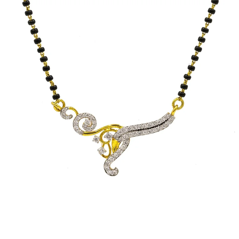 women’s zodiac necklaces-18K Yellow Gold Diamond Mangalsutra Necklace W/ 0.7ct VS-SI Diamonds