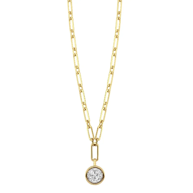 women’s birthday necklaces-1/3 Ctw Multi Stone Diamond Paperclip Necklace in 14 Karat Yellow Gold