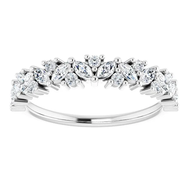 women’s custom engagement rings-0.50 ct. Marquise And Round Diamond Wedding Band