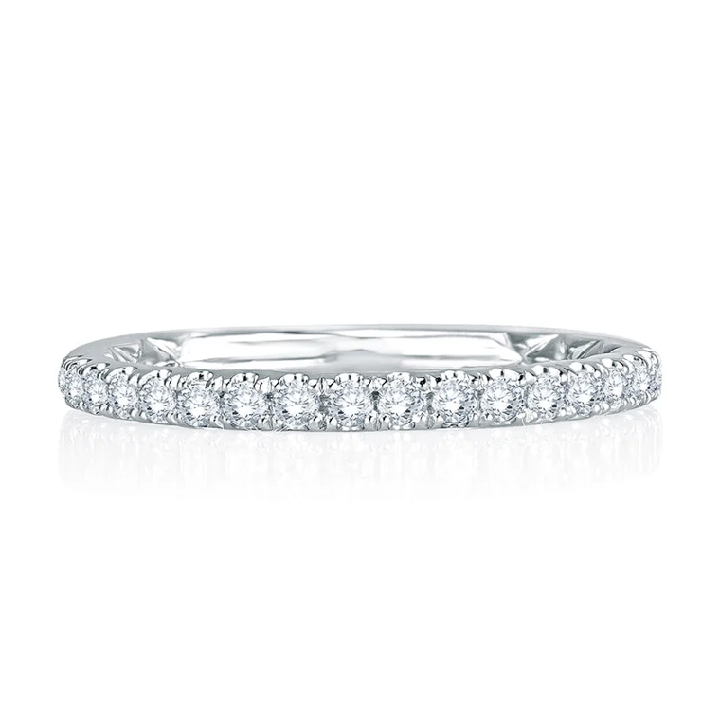 women’s unique shaped engagement rings-A.Jaffe Signature Delicate Diamond Quilted Wedding Band MRS772Q/25