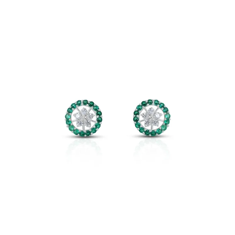 women’s luxury stud earrings-Pearl Of Green Silver Stud Earrings