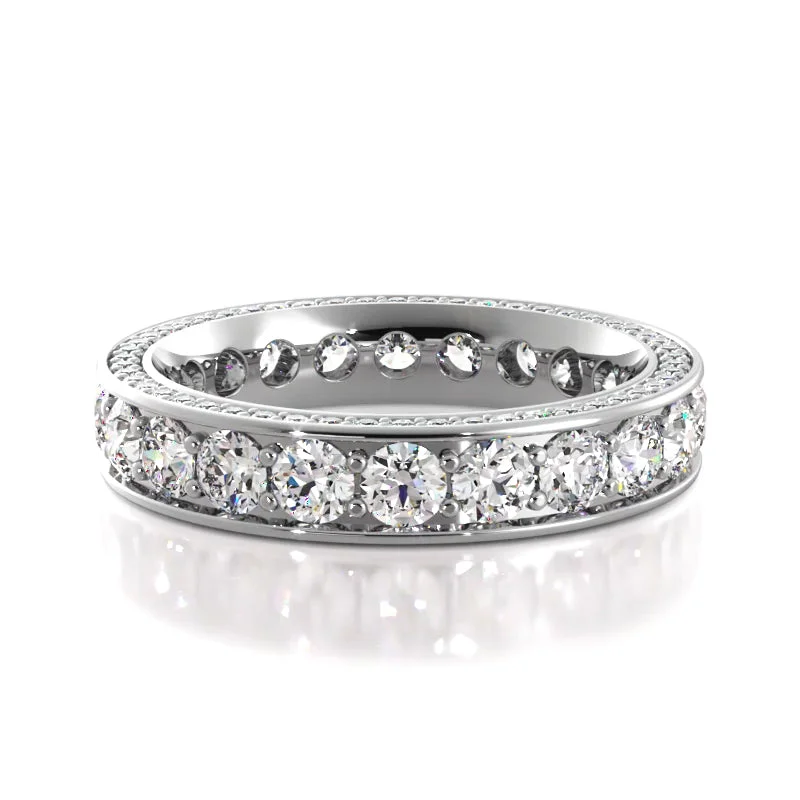 women’s sapphire engagement rings-2.39 ct. Round Diamond Eternity Wedding Band