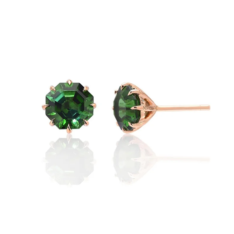 women’s luxury stud earrings-Green Tourmaline Stud Earrings