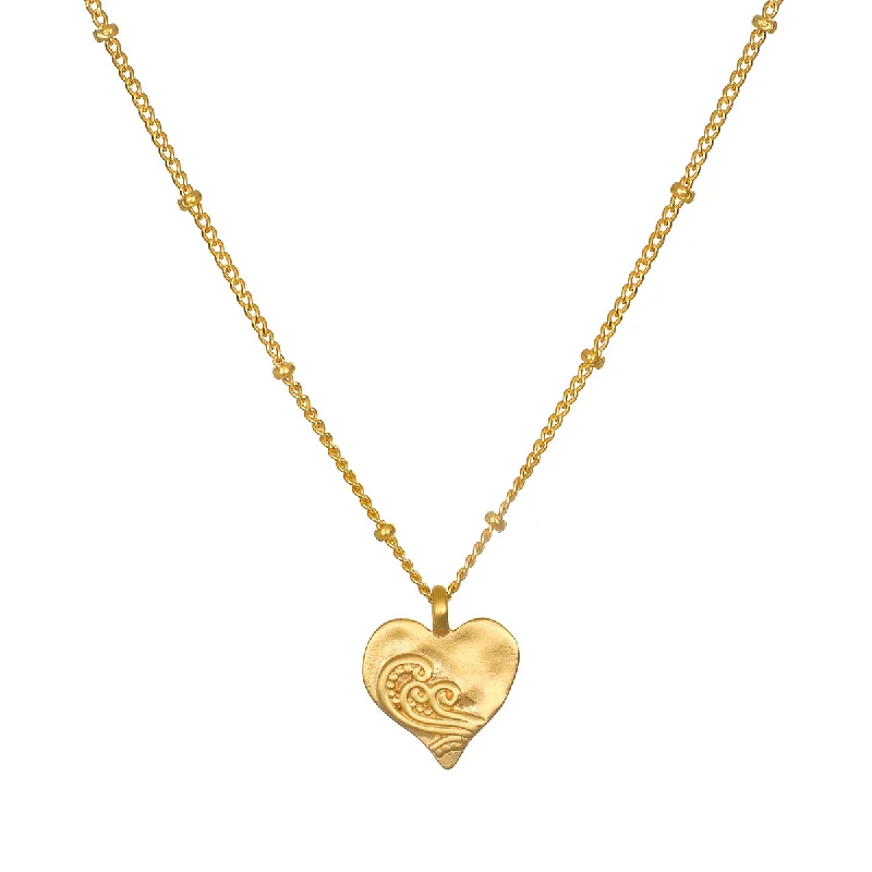 women’s simple silver necklaces-Spirit of Love Gold Heart Necklace