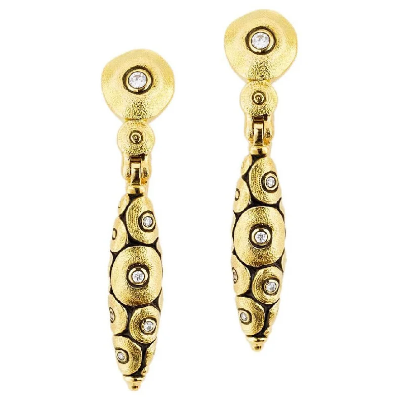 women’s minimalist earrings-Gold Diamond Shark Earrings