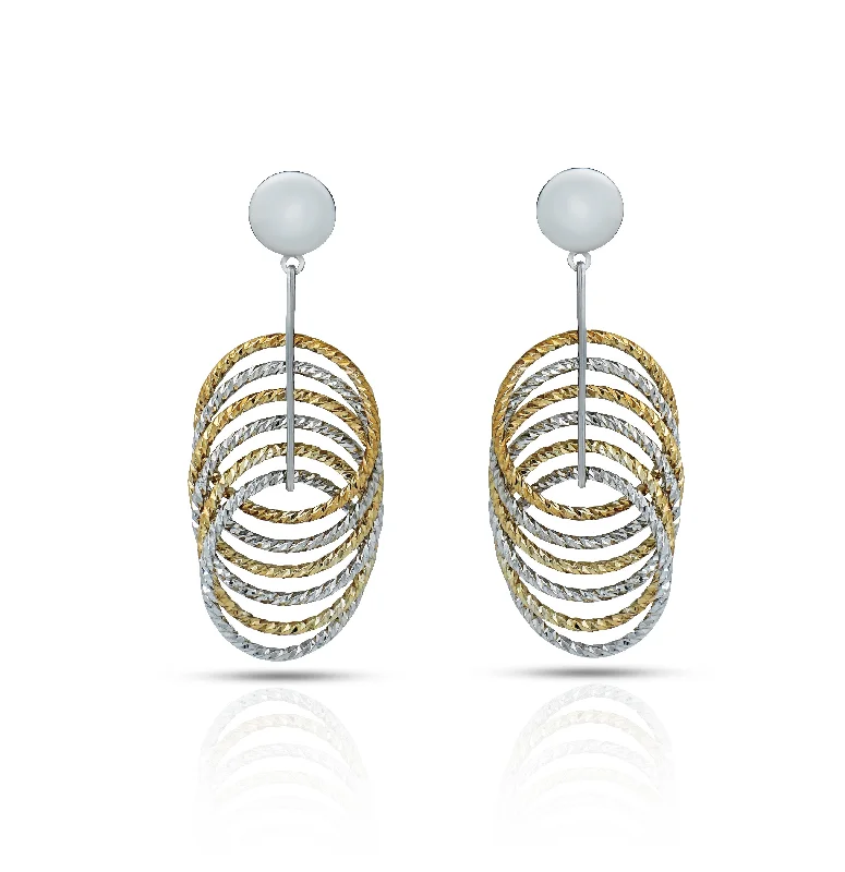 women’s luxury pearl earrings-Tiered Teardrop Silver Drop Earrings