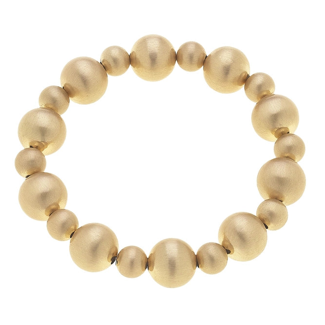 women’s gold statement bracelets-Ember Ball Bead Stretch Bracelet