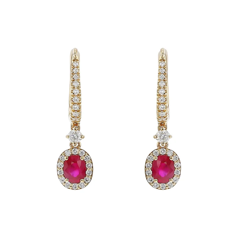 women’s multi-color earrings-Earrings with Rubies and Diamonds