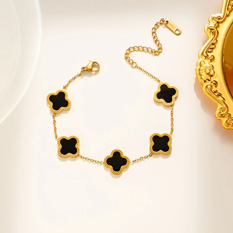 913 Gold Black Shell Bracelet