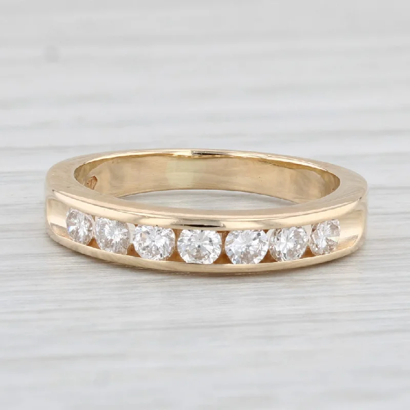 women’s channel set engagement rings-0.43ctw Diamond Wedding Band 14k Yellow Gold Size 5.75 Ring