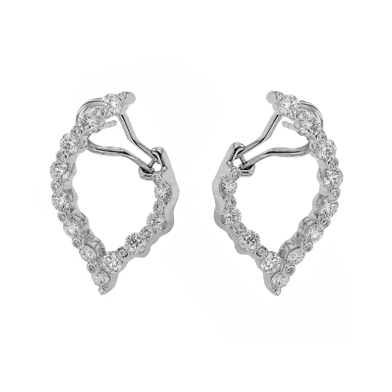 women’s statement earrings-Diamond Wishbone Classic Hoop Earrings