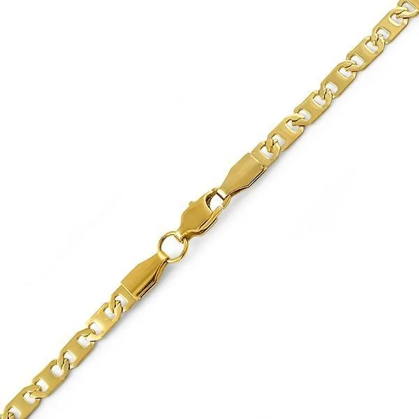 women’s antique bangles-Marine IP Gold Stainless Steel Bracelet 4MM