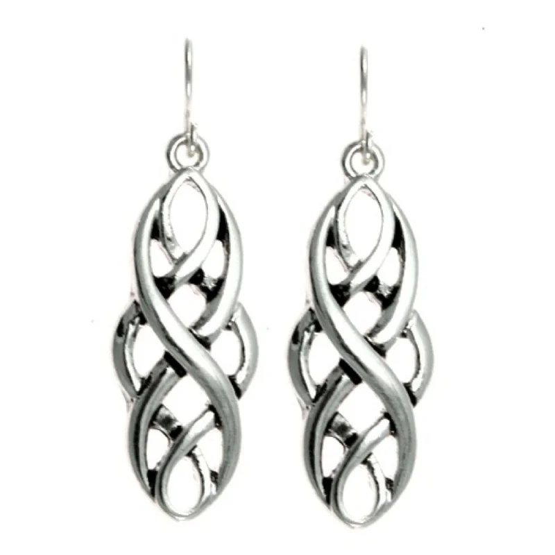 women’s gold stud earrings-Silver Celtic Fashion Dangle Earrings