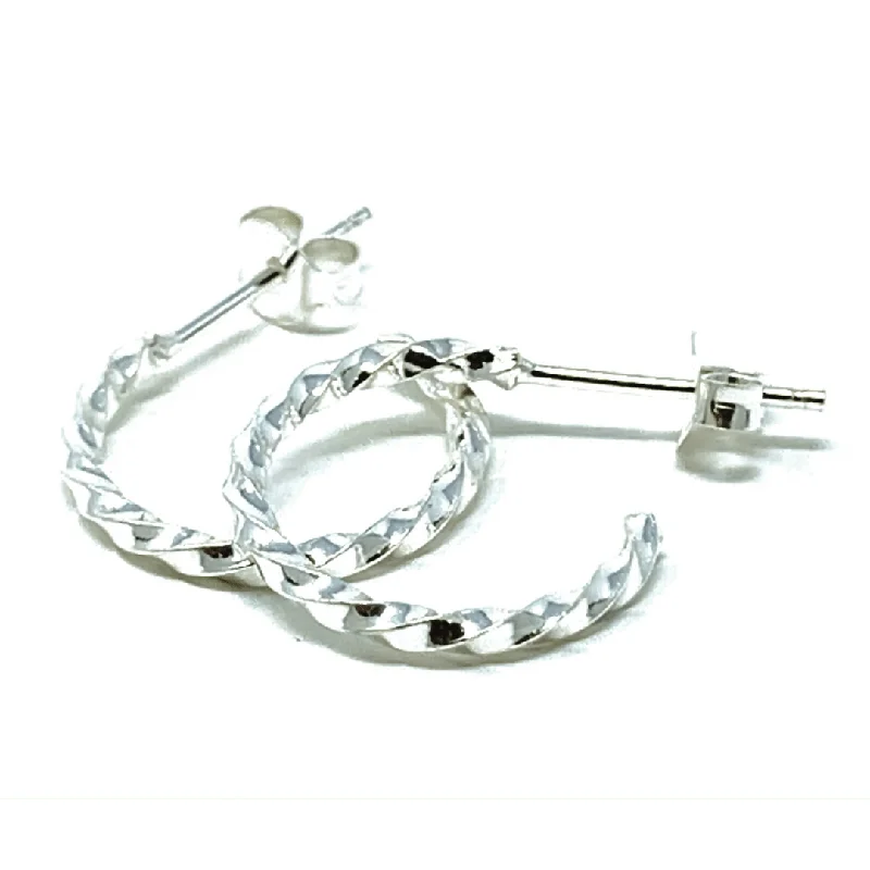 women’s luxury pearl earrings-Sterling Silver Twisted Hoop Earrings