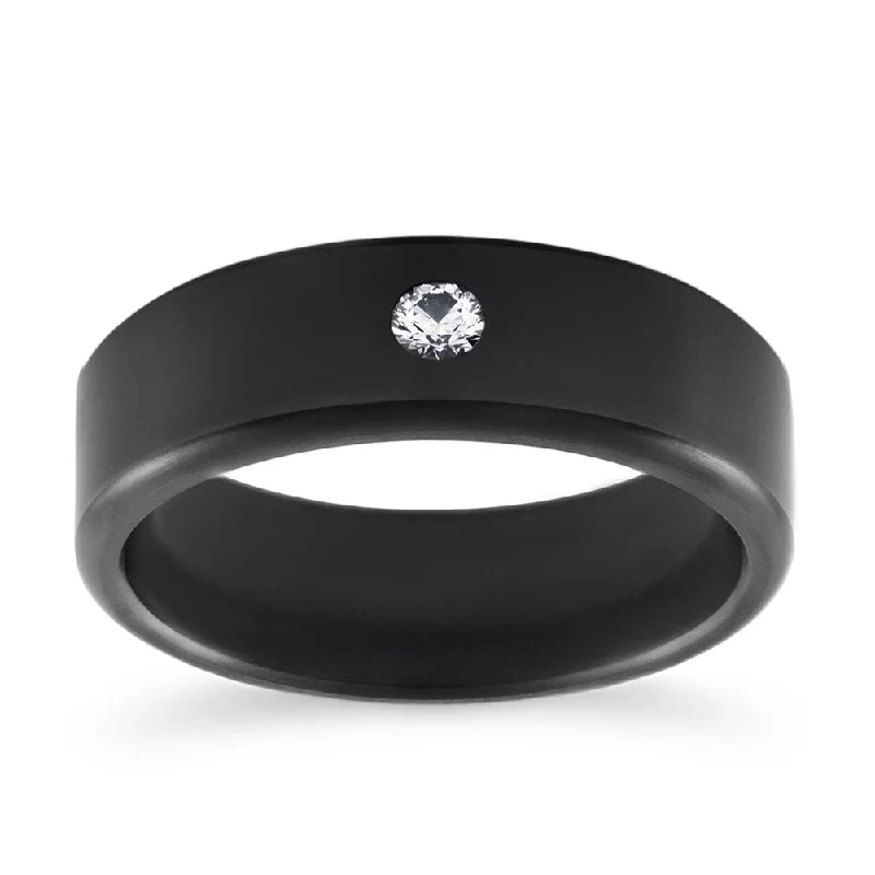 women’s diamond halo engagement rings-Elysium Ares Polished Diamond Inset Wedding Band