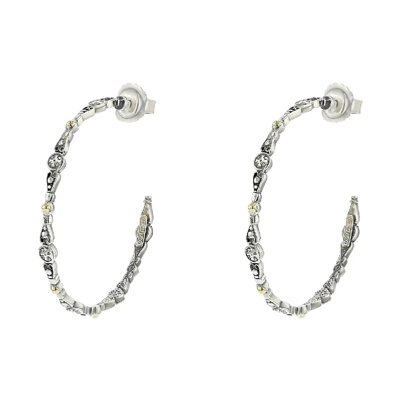 women’s tassel earrings-Konstantino Sterling Silver and 18K Hoop Earrings