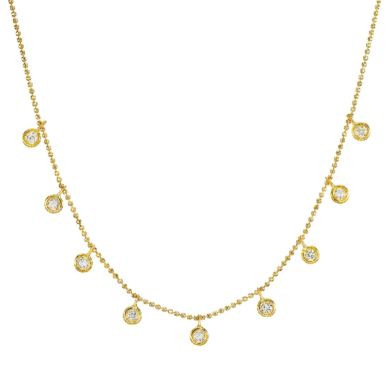 women’s multi-strand necklaces-Scatter Joy 14kt Gold Diamond Necklace