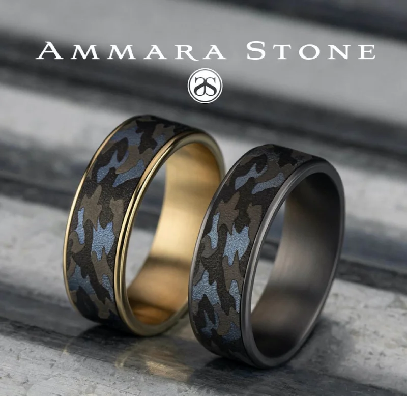 women’s radiant cut engagement rings-Benchmark Men's Camouflage Wedding Band