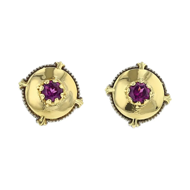 women’s art deco earrings-Konstantino 18K Yellow Gold/Silver Garnet Artemis Earrings