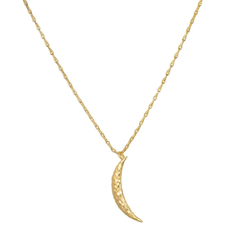 women’s statement gold necklaces-Midnight Sky Pendant Moon Necklace