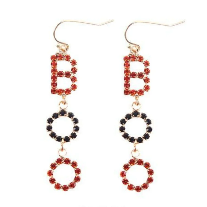 women’s gold hoop earrings-Rhinestone "BOO" Halloween Earrings